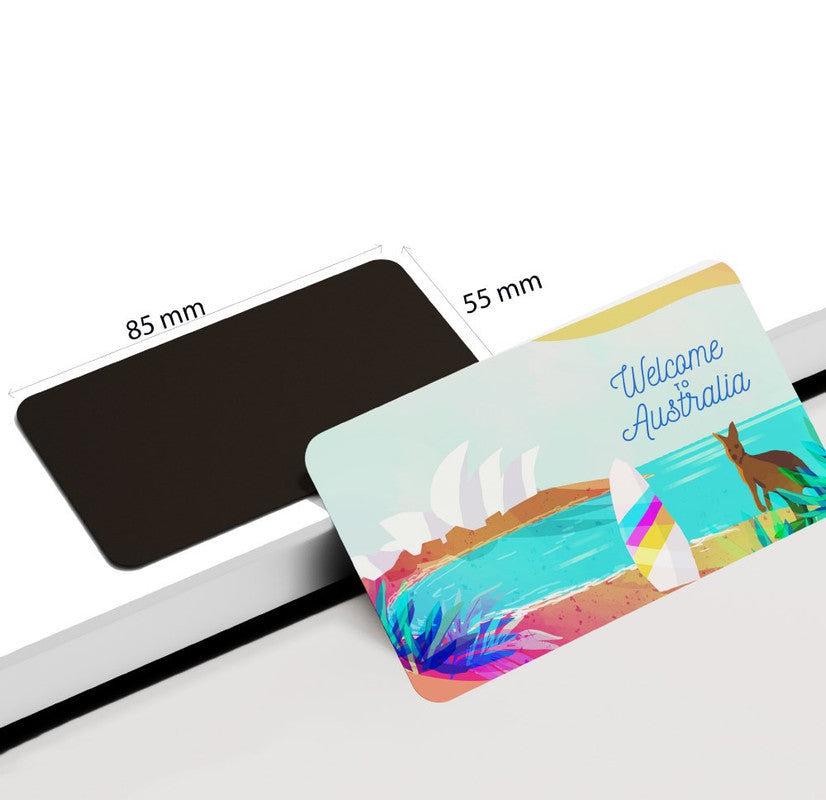 dhcrafts Rectangular Rubber Fridge Magnet / Magnetic Card Multicolor Australia D5 Design Pack of 1 (8.6cm x 5.4cm)